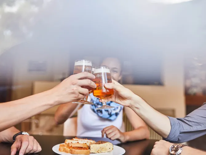 Photo d'amis prenant un apéritif